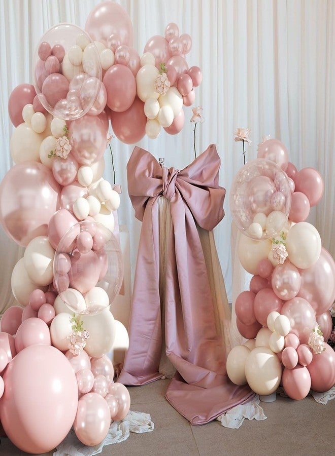 NUTTYBASH Dusty Pink Balloon Arch Kit,Double Stuffed Pearl White Balloon Garland Kit for Wedding Birthday Baby Shower Gender Reveal Bridal Engagements Decorations - Image 4